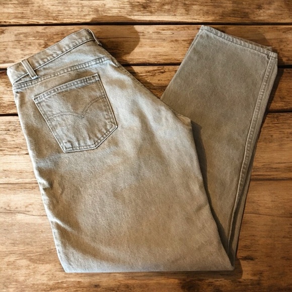 Vintage Levi’s 550 Orange Tab Relaxed Fit Tapered Leg Tan Denim Jeans 90’s 36x34 - Picture 4 of 8